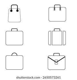 Minimal bag icon vector illustration in flat, modern style. Depicts a simple handbag, shopping bag, or tote with clean lines and versatile design. Ideal for e-commerce, fashion, shopping apps, UI UX
