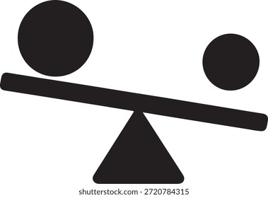 Icono de comparación de equilibrio mínimo que simboliza la evaluación, compensación, pros y contras y análisis de decisiones. Vector sólido adecuado para imágenes de negocios y estrategia.