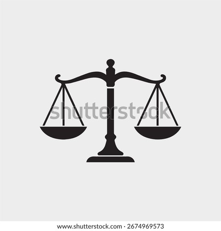 Minimal Balance Scale Icon – Justice and Law Concept