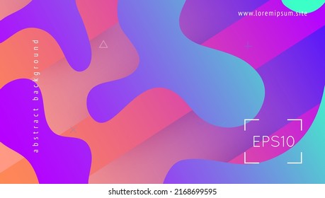 Minimal Banner. Bright Page. Abstract Screen. Flow Liquid Shape. Wave Landing Page. Geometric Background. Spectrum Invitation. Blue Mobile Poster. Magenta Minimal Banner