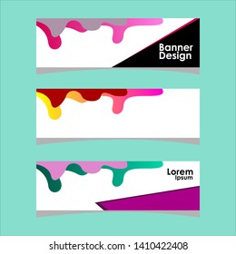 Minimal banner design. Future geometric patterns. Gradient Banner.
