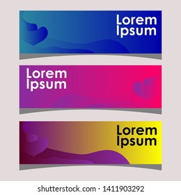 Minimal banner design. Future geometric patterns. Gradient Banner.