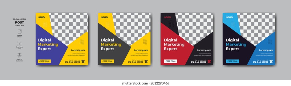Minimal banner design with with image space. Attractive templates  social media banner  post with colour options.