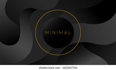Minimal banner on black gradient background vector.
