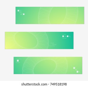 Minimal banner templates with futuristic 3D meshes. Abstract grid shape on bright gradient background. Social media web banner. Future geometric design.