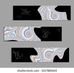 Minimal banner templates with marble striped texture. Abstract bright color splash background. Social media web banner. Future geometric design with marbling pattern.