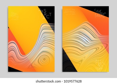 Minimal banner templates with marble striped texture. Abstract bright color splash background. Social media web banner. Future geometric design with marbling pattern.
