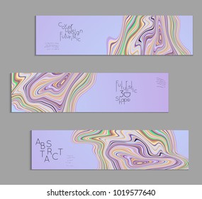 Minimal banner templates with marble striped texture. Abstract bright color splash background. Social media web banner. Future geometric design with marbling pattern.