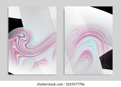 Minimal banner templates with marble striped texture. Abstract bright color splash background. Social media web banner. Future geometric design with marbling pattern.