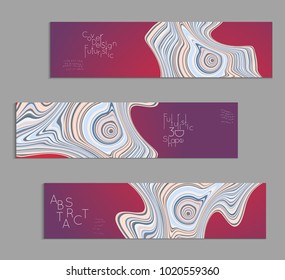 Minimal banner templates with marble striped texture. Abstract bright color splash background. Social media web banner. Future geometric design with marbling pattern.