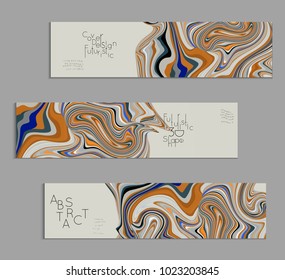 Minimal banner templates with marble striped texture. Abstract bright color splash background. Social media web banner. Future geometric design with marbling pattern.