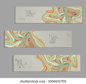 Minimal banner templates with marble striped texture. Abstract bright color splash background. Social media web banner. Future geometric design with marbling pattern.
