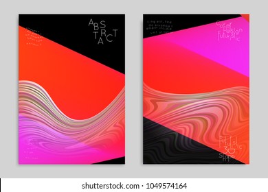 Minimal banner templates with marble striped texture. Abstract bright color splash background. Social media web banner. Future geometric design with marbling pattern.