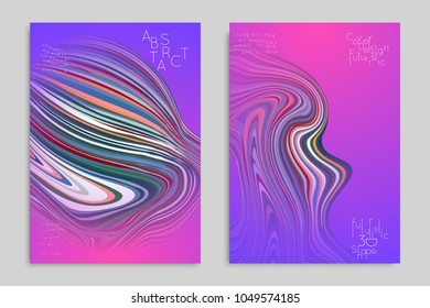 Minimal banner templates with marble striped texture. Abstract bright color splash background. Social media web banner. Future geometric design with marbling pattern.