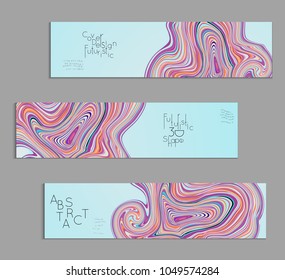 Minimal banner templates with marble striped texture. Abstract bright color splash background. Social media web banner. Future geometric design with marbling pattern.