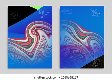 Minimal banner templates with marble striped texture. Abstract bright color splash background. Social media web banner. Future geometric design with marbling pattern.