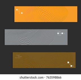 Minimal banner templates with marble striped texture. Abstract bright color splash background. Social media web banner. Future geometric design with embossed marbling pattern on gradient backdrop.