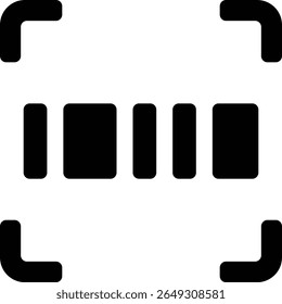 Minimal barcode icon for shopping, payments, orders, and retail systems. Perfect for mobile apps, POS interfaces, scan tools, and modern digital designs. Fully editable vector.