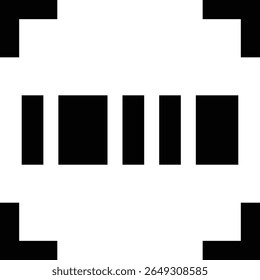 Minimal barcode icon for shopping, payments, orders, and retail systems. Perfect for mobile apps, POS interfaces, scan tools, and modern digital designs. Fully editable vector.