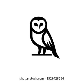 Minimal barn owl linear logo