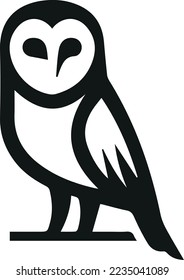 Minimal barn owl linear logo