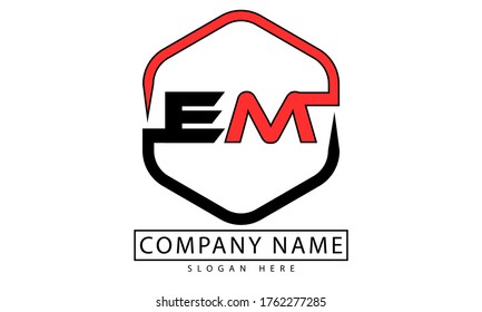 Minimal based Letter EM Logo template design