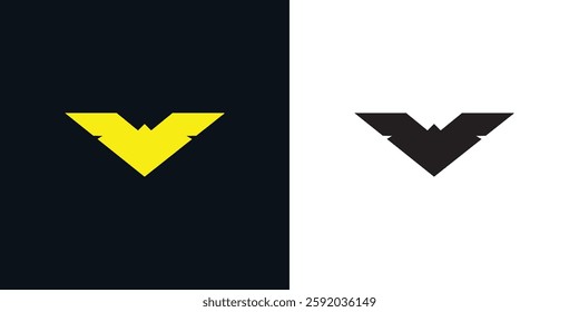 Minimal bat bird logo design