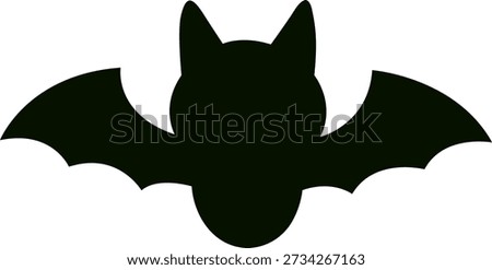 Minimal Bat silhouette vector illustration 