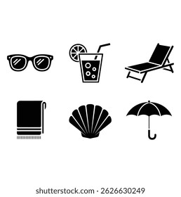 minimal beach sunset vector graphic
