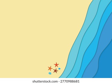 Minimal beach waves background with copy space and calm summer vibe