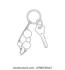 Minimal beaded keychain and