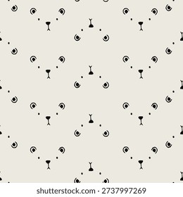 Minimal bear faces, black lines, beige background, seamless textile design