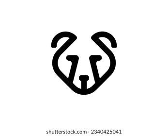 minimal bear head logo design