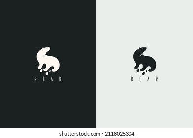 Minimal bear logo. Abstract bear logo