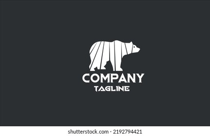 minimal bear logo design template