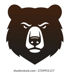 Minimale Bär Silhouette Vektorgrafik in Schwarz auf weißem Hintergrund , Fette Bär Silhouette Vektor . Starker Bär Silhouette Symbol, Wildbär Silhouette Vektordesign für Outdoor und Abenteuer Marken