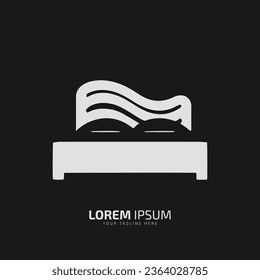 minimal bed logo bed icon Isolated on a dark background.