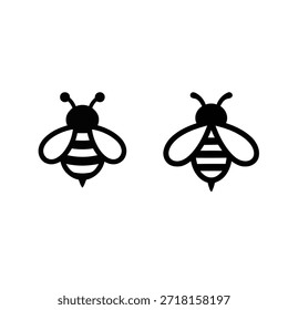 Icono de abeja mínimo establecido en estilo de contorno limpio. Perfecto para eco branding, etiquetas de miel, productos orgánicos y proyectos relacionados con la naturaleza.
