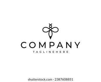 minimal bee line creative logo design