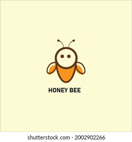 minimal bee logo design template 