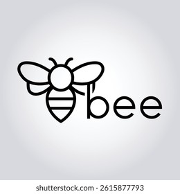 Minimal Bee Silhouette Logo – Black Vector Design, Clean Insect Symbol for Sustainable Brands, Organic Packaging and Nature Startups