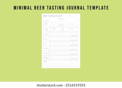 Minimal Beer Tasting Journal Template | Track and Enjoy Your Brew Journey