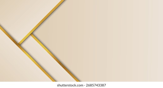 Fondo beige mínimo con delgadas líneas doradas para un diseño de lujo limpio y moderno