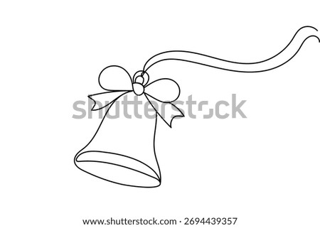 Minimal bell illustration created with single line abstract art