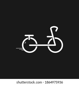 Minimal Bicycle Icon and Logo Simple on Black Background