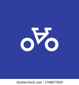 Minimale Fahrradsymbol in weißem, flachem Materialdesign....
