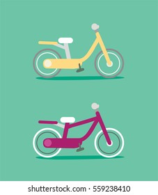 Minimal Bicycles Flat Illustration Icon