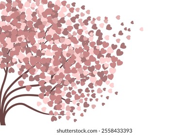 Minimal big heart tree valentine background 