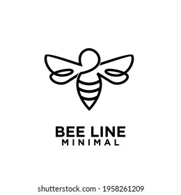 minimal big hornet bee line vector logo