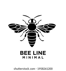minimal big hornet bee vintage vector premium logo